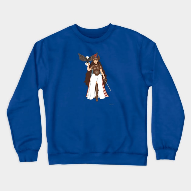 Columbia the Warrior V.2 (Small Design) Crewneck Sweatshirt by Aeriskate